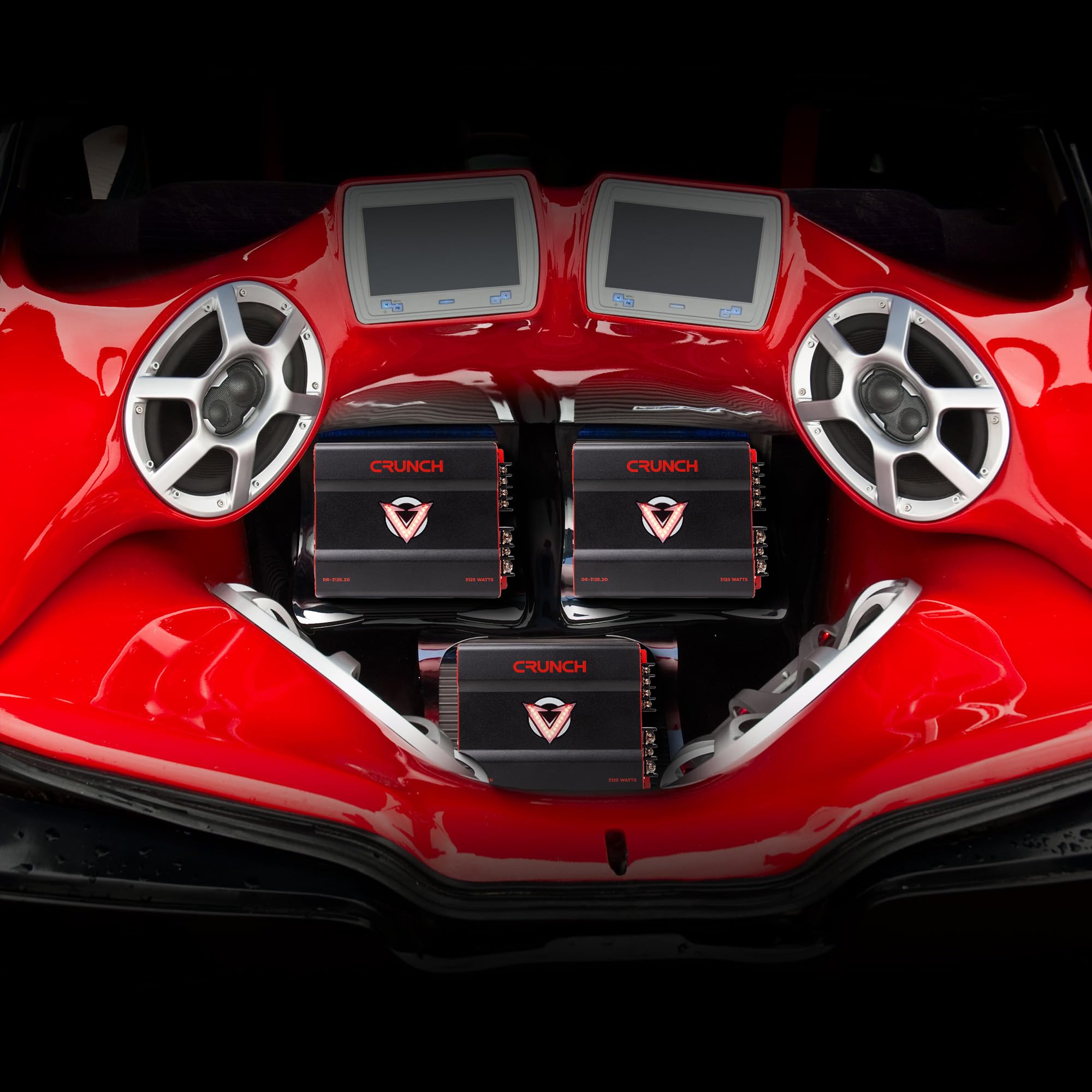 Crunch 3125W 2 Channel Subwoofer Car Audio Amplifier with Adjustable Crossovers, Bass Knob & Remote, LED VU-Meter, QTD Cooling and PWM Power Supply Crunch 3125W 2 Channel Subwoofer Car Audio Amplifier with Adjustable Crossovers, Bass Knob & Remote, LED VU-Meter, QTD Cooling and PWM Power Supply